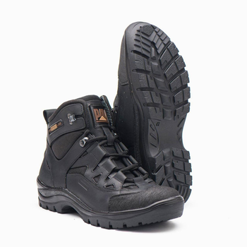 Берці демісезонні тактичні черевики PAV 501 чорні шкіряні з мембраною Winterfrost 40