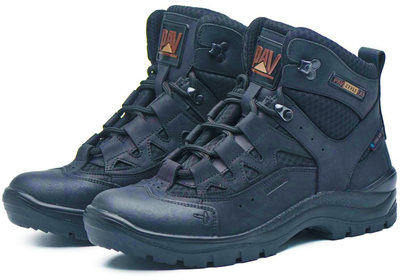 Берці літні тактичні черевики PAV 501 чорні шкіряні сітка Fresh Air 40