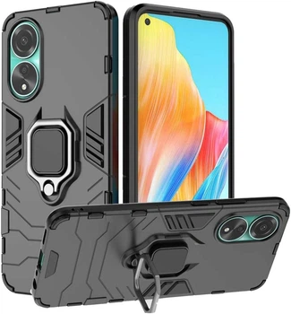 Чохол Iron Ring для OPPO A78 протиударний бампер із підставкою Black