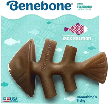 Zabawka dla psów o smaku łososia Benebone Fishbone 12 cm Brown (0810054210061)