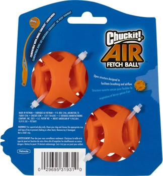 Набір м'ячів для собак Chuckit! Breathe Right Fetch Ball 4 см 2 шт Orange (0029695319310)