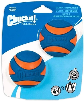 Zestaw piłek dla psów Chuckit! Ultra Squeaker Ball 6 cm 2 szt Orange and Blue (0029695330681)