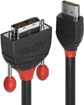Kabel Lindy Black Line HDMI - DVI-D 2 m Black (4002888362726)