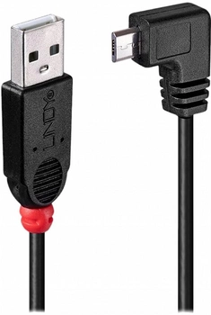 Kabel Lindy USB Type-A - micro-USB 90° 0.5 m Black (4002888319751)