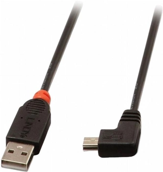 Kabel Lindy USB Type-A - mini-USB 90° 0.5 m Black (4002888319706)
