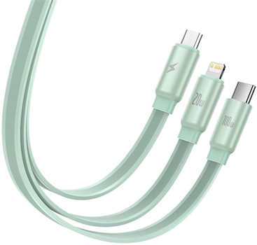 Kabel Baseus 3 w 1 USB Type-C - Apple Lightning / micro-USB / USB Type-C 1.7 m Green (CAQY000006)