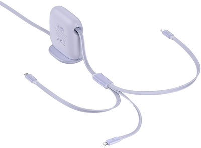 Kabel Baseus 3 w 1 USB Type-C - Apple Lightning / micro-USB / USB Type-C 1.7 m Purple (CAQY000005)