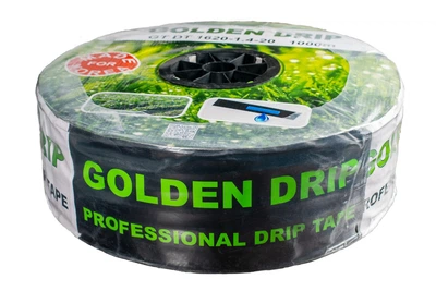 Капельная лента GOLDEN DRIP с плоским эмиттером шаг 20 см 1000м 8 mil