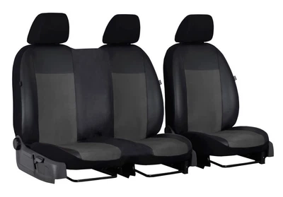 Авточехлы комбинированные Pok-ter Unico 1+2 Citroen Jumpy 2007- эко кожа + алькантара с серой вставкой