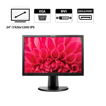 Монитор Lenovo ThinkVision LT2452pwC / 24" (1920x1200) IPS / VGA, DVI, DisplayPort, USB / VESA 100x100 б/у
