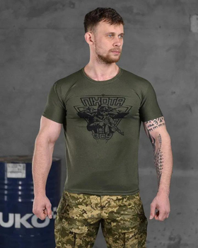 Тактична чоловіча потовідвідна футболка Піхота ВСУ 2XL олива (85829)