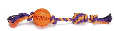 Zabawki do gryzienia dla psów Camon Dental piłka owalna z liną 35 cm (8019808167275)