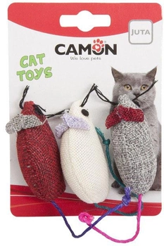 Zestaw zabawek dla kota Camon Cat Toy Myszki z juty 3 szt (8019808171210)