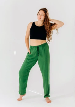 Штани вільні однотонні Base RAO WEAR OneSize зріст 165-175 см зелений