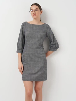 Сукня коротка осіння жіноча H&M 0916725_ч.б.клетка 34 Чорна з білим (KAY2000001239544)
