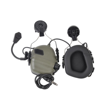Тактичні навушники EArmor M32H MOD3 для шолома з мікрофоном green дротові накладні