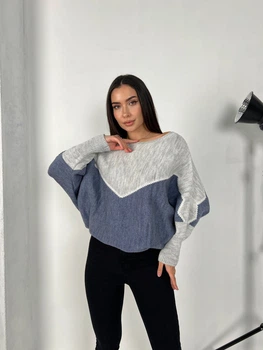 Тонкий женский свитер серого цвета 31607 One Size