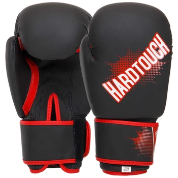 Перчатки для бокса боксерские перчатки Zelart Hard Touch 4432 Black-Red 12 унций