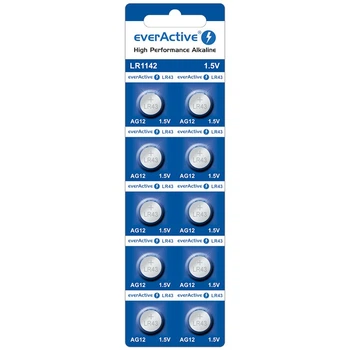 Батарейка щелочная everActive LR1142/AG12/G12/LR43, 1.5V, блистер 10шт разрывной