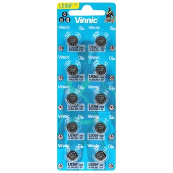 Батарейка лужна Vinnic L936F/AG9/A69, 1.5V, блістер 10шт розривний