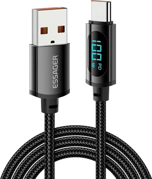 Кабель ESSAGER Enjoy LED Digital Display USB Charging Cable 7 A USB A to Type C 1 м Black (EXCT-XY01-P)