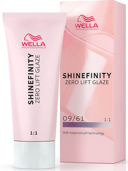 Krem farba do włosów bez utleniacza Wella Professionals Shinefinity Zero Lift Glaze 09-61 Cool Iced Platinum 60 ml (4064666057521)
