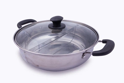 Каструля 2 секції для китайського самовара Хого Hot Pot 28 см, з кришкою 736W268