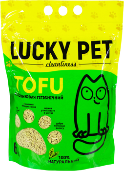 Наповнювач Lucky Pet з тофу для котячого туалету з ароматом зеленого чаю 6 л (4820276193079)