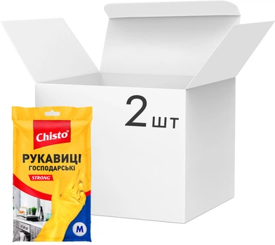 Упаковка перчаток Chisto универсальных латексных M 2 пары Желтых (N5795) (2000064265795)
