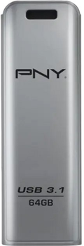 Флеш пам'ять PNY Elite 64GB USB 3.1 Silver (FD64GESTEEL31G-EF)