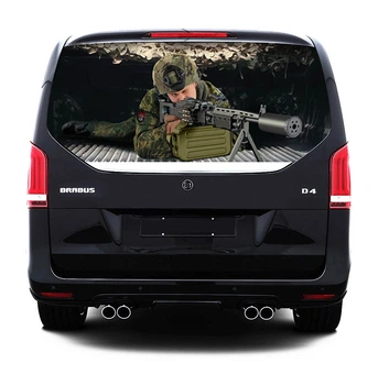 Наклейка на заднее стекло ARB 3D TUNING STUDIO Пулемётчик 1480х700х0.18мм