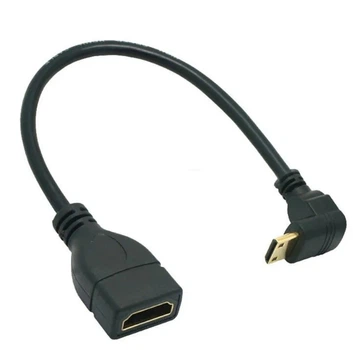 Кабель кутовий адаптер Mini HDMI - HDMI (M/F) 1080P, 16 см (Down) (48689)