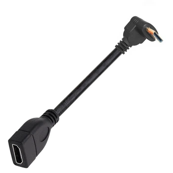 Перехідник кабель 90 ° Mini HDMI Male - HDMI Female 1080P Full HD V1.4, Вниз (486890)