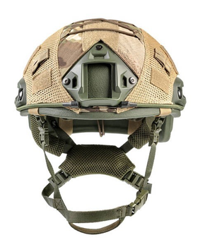 Балістичний шолом каска FAST Helmet NIJ IIIA оливковий і кавер мультикам