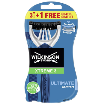 Одноразові станки для гоління Wilkinson Sword Xtreme 3 Ultimate Comfort 3+1 шт (4027800874064)