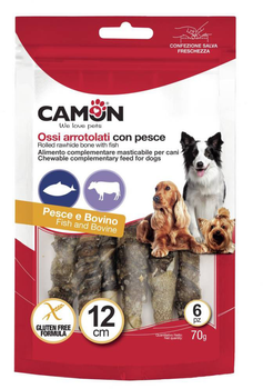 Жувальні палички для собак Camon з рибою 12 см 6 шт 70 г (8019808215402)
