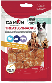 Ласощі для собак Camon Treats and Snacks Монети з курки та тріски 100 г (8019808218717)