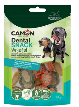 Ласощі для собак Camon Dental Snack Овочеві снеки 100 г (8019808229225)