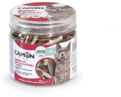 Ласощі для котів Camon з куркою тріскою та курячою печінкою 60 г (8019808180816)
