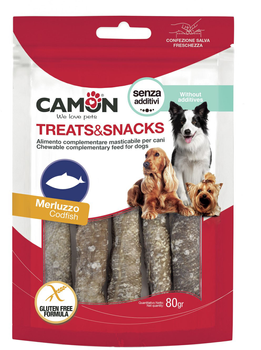 Przysmak dla psów Camon Treats and Snacks Roladki ze skóry dorsza 80 g (8019808189987)