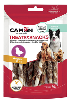 Przysmak dla psów Camon Treats and Snacks Roladki z piersi kaczki 80 g (8019808176017)