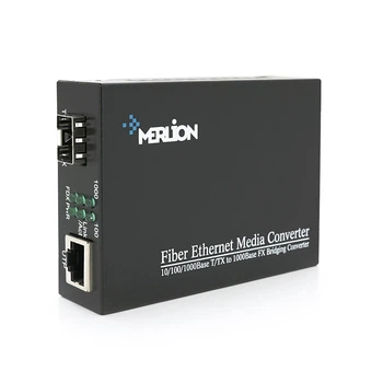 Медиаконвертер под SFP модуль (IC+175), 10M/100M/1000M, (0 +70°C), + блок питания 5V 2A (евро вилка) MERLION MLMC1000M/SFP