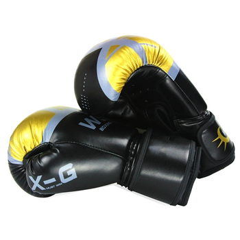 Перчатки боксерские размер 10Oz, запястье ширина 8.5 длина 20см, черно-золотые