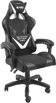 Кресло игровое Fury Gaming Chair Avenger L 60 мм Black-White (NFF-1711)