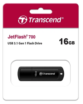 Накопичувач Transcend 16GB USB 3.1 Type-A JetFlash 700 Чорний (TS16GJF700)