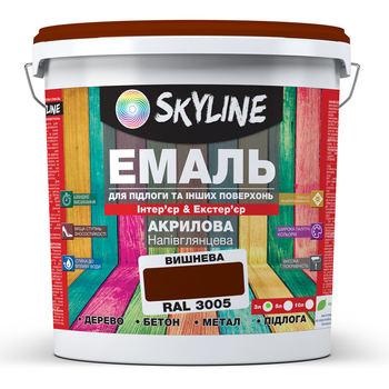 Емаль для підлоги RAL 3005 SkyLine 3 л Вишневий 000279372