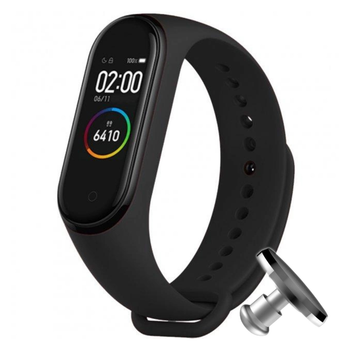 Ремінець силіконовий Original Design для фітнес браслета Xiaomi Mi Band 3, Mi Band 4, чорний з металевою кнопкою (mrk4511)