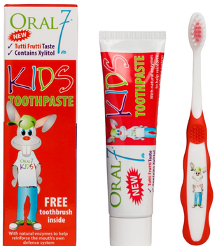 Дитячий набір Oral7 Kids Зубна паста фруктова + щітка 50 мл (5060224500118)