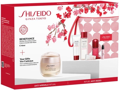 Zestaw próbek damskich Shiseido Benefiance Woda perfumowana Ginza 0.8 ml + Pianka 15 ml + Emolient 30 ml + Koncentrat 10 ml + Serum 3 ml + Krem 50 ml (3423222094805)