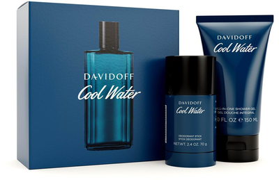 Набір чоловічий Davidoff Cool Water Man Парфумований дезодорант 70 г + Гель для душу 150 мл (5709927370542)